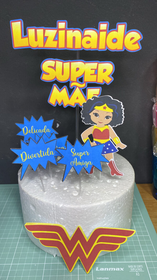 Topo de Bolo - SUPER MÃE (3D)